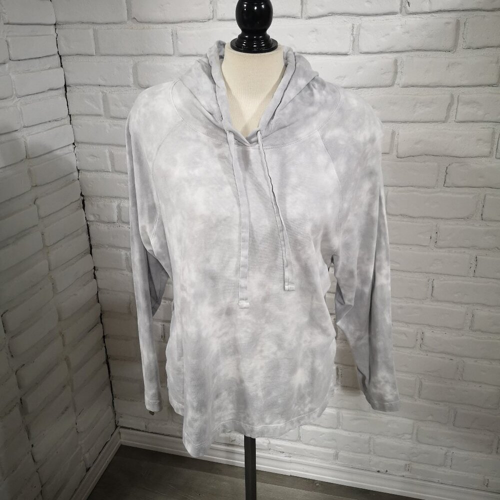 Old Navy Ladies Size XXL Grey Tie Dye Long Sleeves Lightweight Hoodie